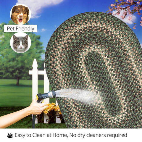 Homespice Ultra Durable Braided Rug Green Runner 26 X 90 Area Rug 308870 816-129371 Image 4