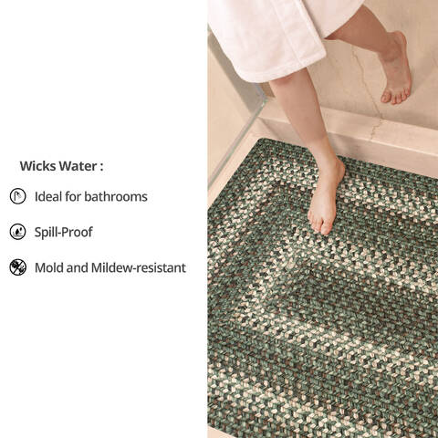 Homespice Ultra Durable Braided Rug Green Runner 26 X 90 Area Rug 308870 816-129371 Image 5