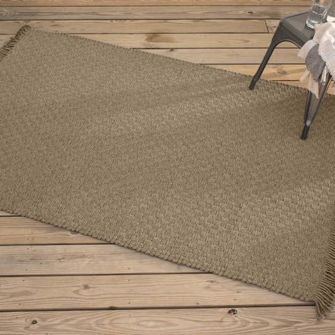 Homespice Ultra Durable Basket Weave Braided Rug Brown 40 X 60 Area Rug 313904 816-129389 Image 1
