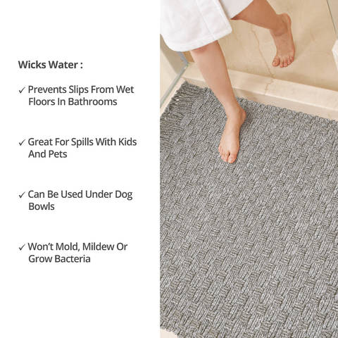Homespice Ultra Durable Basket Weave Braided Rug Grey 50 X 80 Area Rug 314918 816-129393 Image 5