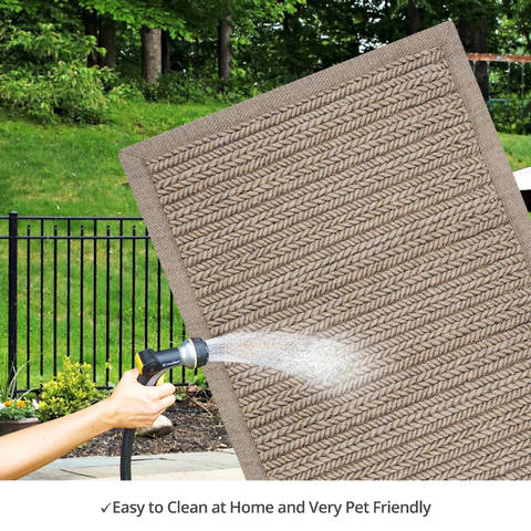 Homespice Ultra Durable Cable Weave Braided Rug Beige 40 X 60 Area Rug 313942 816-129401 Image 4