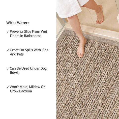 Homespice Ultra Durable Cable Weave Braided Rug Beige 40 X 60 Area Rug 313942 816-129401 Image 5