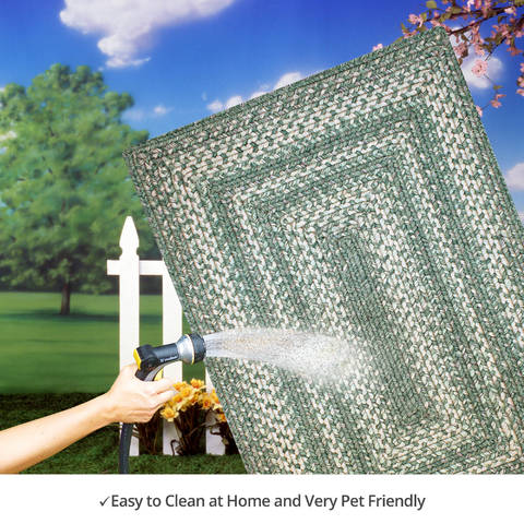 Homespice Ultra Durable Braided Rug Green 20 X 30 Area Rug 311993 816-129415 Image 4
