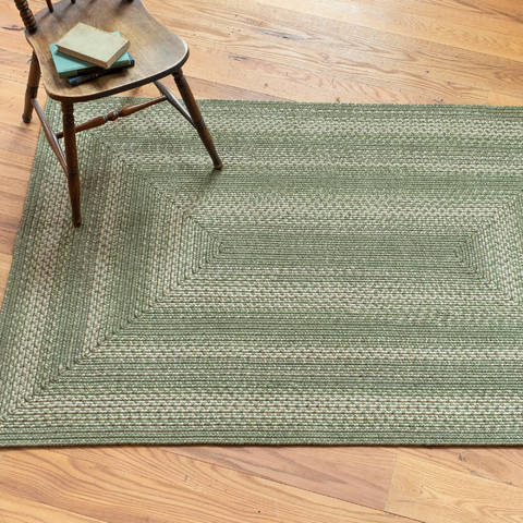 Homespice Ultra Durable Braided Rug Green Oval 23 X 39 Area Rug 300997 816-129424 Image 1