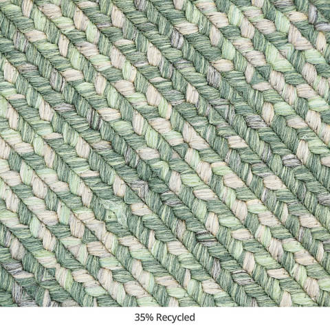 Homespice Ultra Durable Braided Rug Green Oval 23 X 39 Area Rug 300997 816-129424 Image 2