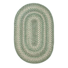 Homespice Ultra Durable Braided Rug Green Oval 2x3 ft Polypropylene Carpet 129424
