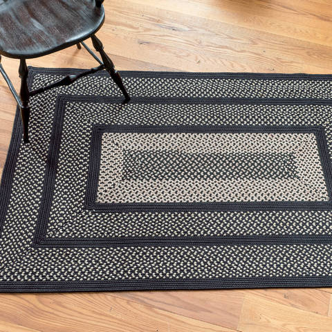 Homespice Ultra Durable Braided Rug Black Oval 40 X 60 Area Rug 303295 816-129461 Image 1
