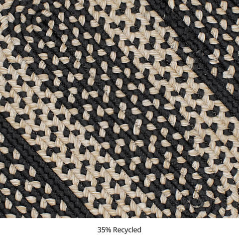 Homespice Ultra Durable Braided Rug Black Oval 40 X 60 Area Rug 303295 816-129461 Image 2