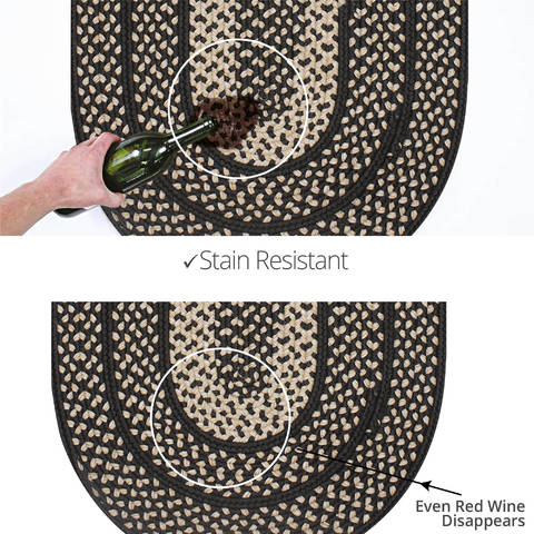 Homespice Ultra Durable Braided Rug Black Oval 40 X 60 Area Rug 303295 816-129461 Image 3