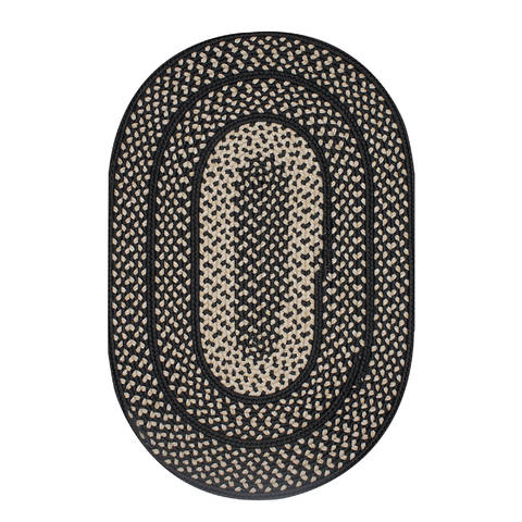 Homespice Ultra Durable Braided Rug Black Oval 40 X 60 Area Rug 303295 816-129461 Image 0