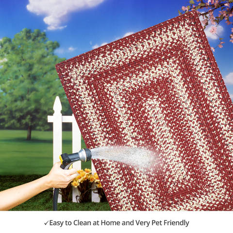 Homespice Ultra Durable Braided Rug Red 40 X 60 Area Rug 313300 816-129471 Image 4