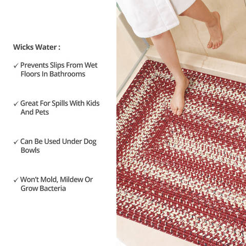 Homespice Ultra Durable Braided Rug Red 40 X 60 Area Rug 313300 816-129471 Image 5