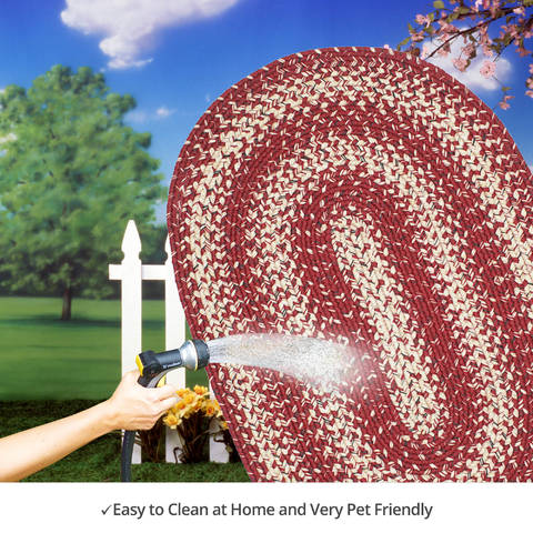 Homespice Ultra Durable Braided Rug Red Oval 30 X 50 Area Rug 302304 816-129480 Image 4