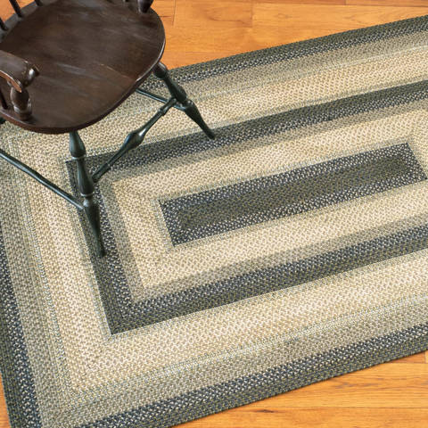 Homespice Jute Braided Rug Blue 80 X 100 Area Rug 516817 816-129506 Image 1