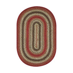Homespice Jute Braided Rug Red Oval 2x3 ft Jute Carpet 129533