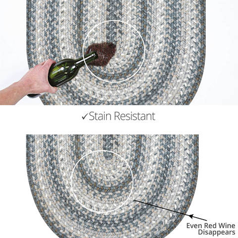 Homespice Ultra Durable Braided Rug Grey Oval 23 X 39 Area Rug 300638 816-129579 Image 3