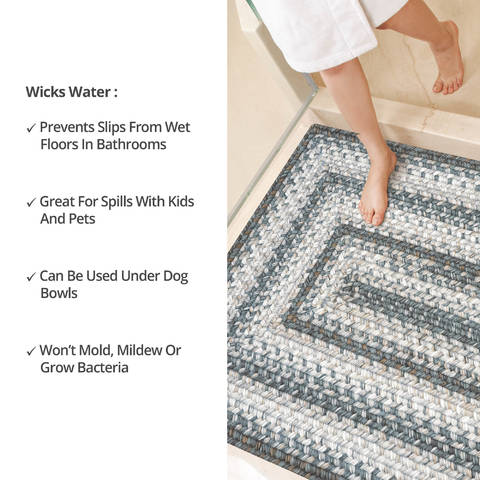 Homespice Ultra Durable Braided Rug Grey Oval 23 X 39 Area Rug 300638 816-129579 Image 5