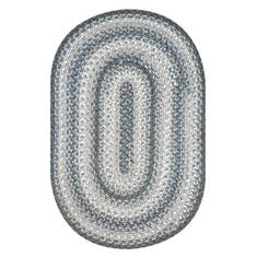 Homespice Ultra Durable Braided Rug Grey Oval 2x3 ft Polypropylene Carpet 129579