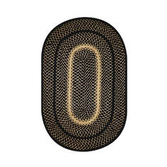 Homespice Jute Braided Rug Black Oval 4x6 ft Jute Carpet 129643