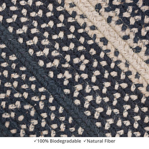 Homespice Jute Braided Rug Black Oval 60 X 90 Area Rug 505729 816-129645 Image 2