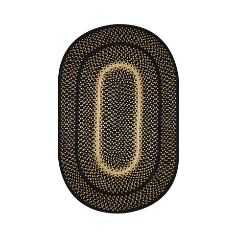 Homespice Jute Braided Rug Black Oval 26 X 60 Area Rug 507723 816-129647 Image 0