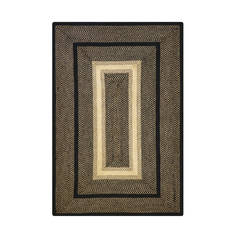 Homespice Jute Braided Rug Black Rectangle 2x4 ft Jute Carpet 129649
