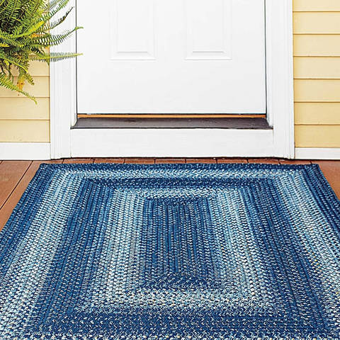 Homespice Ultra Durable Braided Rug Blue Oval 23 X 39 Area Rug 300652 816-129655 Image 1