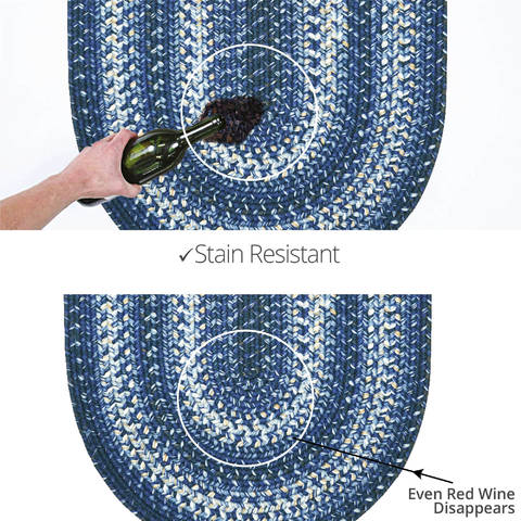 Homespice Ultra Durable Braided Rug Blue Oval 23 X 39 Area Rug 300652 816-129655 Image 3