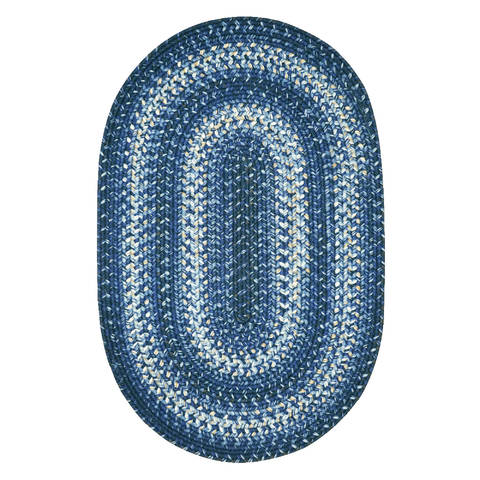 Homespice Ultra Durable Braided Rug Blue Oval 23 X 39 Area Rug 300652 816-129655 Image 0