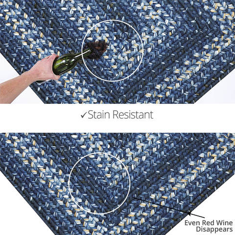 Homespice Ultra Durable Braided Rug Blue Runner 26 X 60 Area Rug 317650 816-129671 Image 2