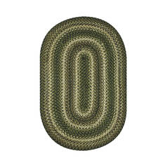 Homespice Jute Braided Rug Green Oval 4x6 ft Jute Carpet 129688