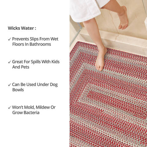 Homespice Ultra Durable Braided Rug Brown 50 X 80 Area Rug 314642 816-129766 Image 5