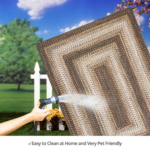 Homespice Ultra Durable Braided Rug Brown 50 X 80 Area Rug 314628 816-129786 Image 4