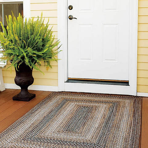Homespice Ultra Durable Braided Rug Brown Oval 18 X 26 Area Rug 321626 816-129791 Image 1