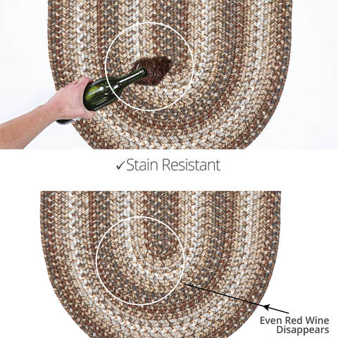 Homespice Ultra Durable Braided Rug Brown Oval 18 X 26 Area Rug 321626 816-129791 Image 3