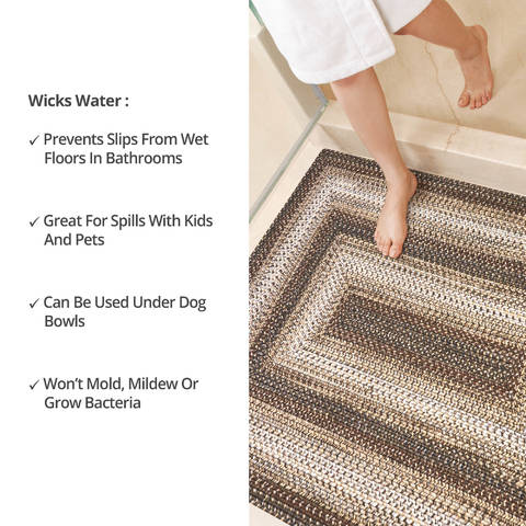 Homespice Ultra Durable Braided Rug Brown Oval 18 X 26 Area Rug 321626 816-129791 Image 5
