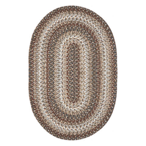 Homespice Ultra Durable Braided Rug Brown Oval 18 X 26 Area Rug 321626 816-129791 Image 0