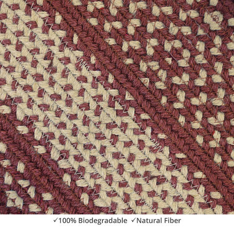 Homespice Jute Braided Rug Red Oval 50 X 80 Area Rug 504739 816-129796 Image 2