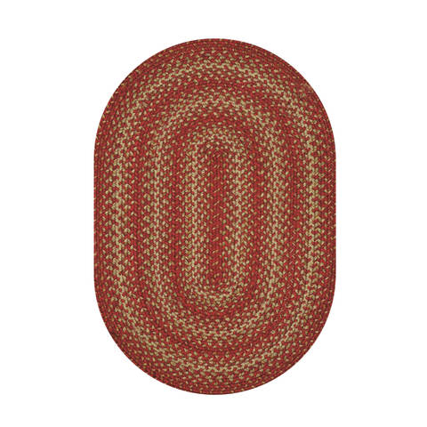 Homespice Jute Braided Rug Red Oval 60 X 90 Area Rug 505675 816-129811 Image 0