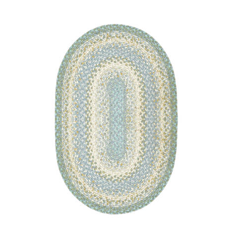 Homespice Cotton Braided Rug Blue Oval 23 X 39 Area Rug 400284 816-129836 Image 0
