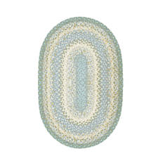 Homespice Cotton Braided Rug Blue Oval 2'3" X 3'9" Area Rug 400284 816-129836