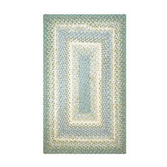 Homespice Cotton Braided Rug Blue Rectangle 2x4 ft Cotton Carpet 129845