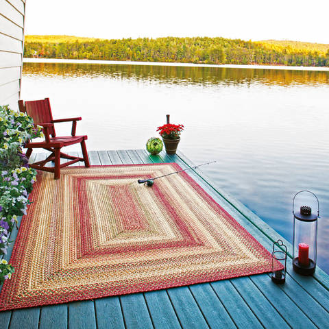 Homespice Ultra Durable Braided Rug Red Oval 23 X 39 Area Rug 300157 816-129863 Image 1