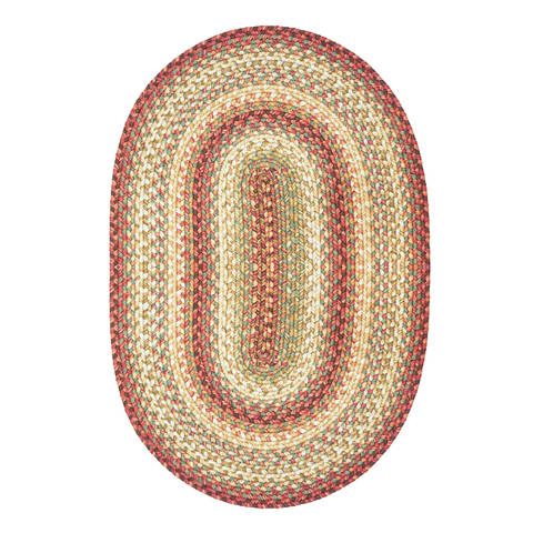 Homespice Ultra Durable Braided Rug Red Oval 23 X 39 Area Rug 300157 816-129863 Image 0