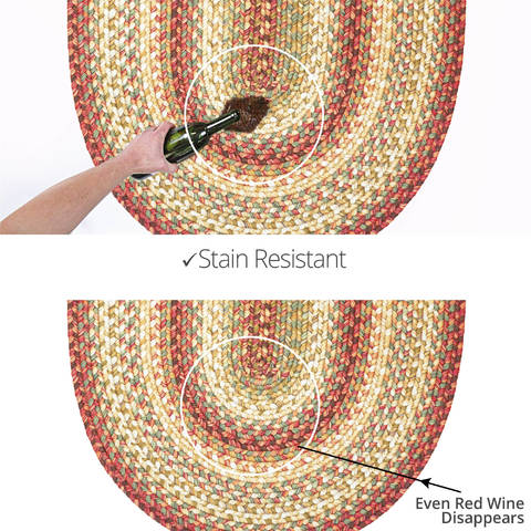 Homespice Ultra Durable Braided Rug Yellow Oval 30 X 50 Area Rug 302151 816-129865 Image 3