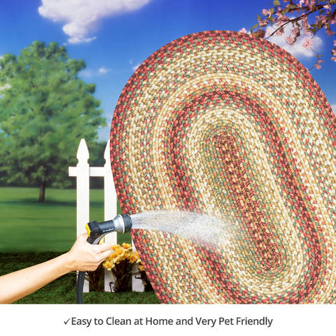 Homespice Ultra Durable Braided Rug Yellow Oval 30 X 50 Area Rug 302151 816-129865 Image 4