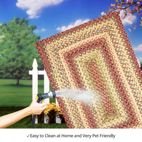 Homespice Ultra Durable Braided Rug Yellow 20 X 30 Area Rug 311153 816-129873 Image 4