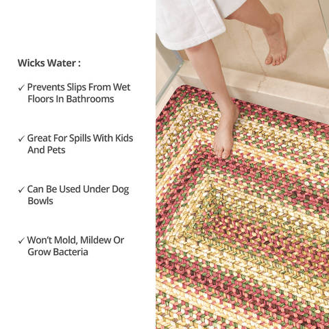Homespice Ultra Durable Braided Rug Yellow 20 X 30 Area Rug 311153 816-129873 Image 5