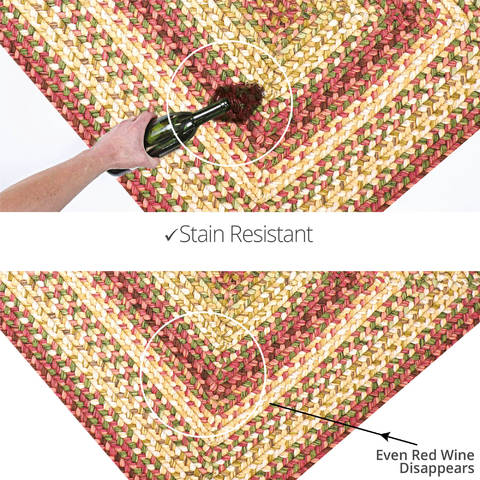 Homespice Ultra Durable Braided Rug Red 18 X 26 Area Rug 322159 816-129882 Image 3
