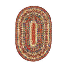 Homespice Cotton Braided Rug Brown Oval 2x3 ft Cotton Carpet 129883